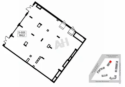 Помещение свободного назначения в Москва просп. Магеллана, 4 (190 м)