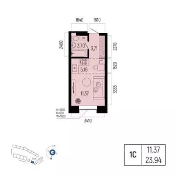1-к кв. Башкортостан, Уфа Глумилино-1 мкр, Новатор жилой комплекс ...