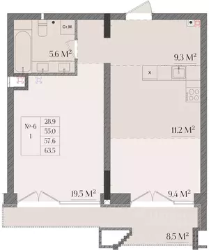 1-к кв. Нижегородская область, Нижний Новгород ул. Семашко, 17А/1 ...