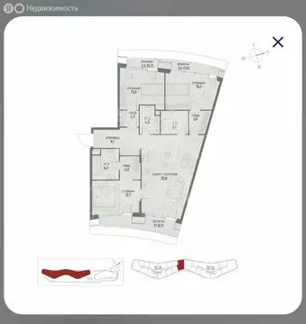 3-комнатная квартира: Москва, улица Нижние Мнёвники, 9 (114 м)