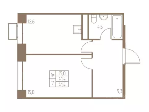 1-к кв. Московская область, Пушкино Фабрикант жилой комплекс, 1 (41.4 ...