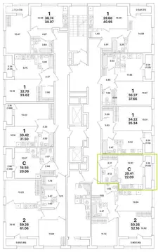 Квартира-студия: Санкт-Петербург, Пискарёвский проспект, 142к1 (22.09 ...