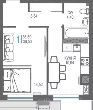 2-к кв. Крым, Симферопольский район, Гвардейское пгт, Республика жилой ...