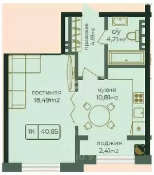 1-к кв. Дагестан, Каспийск просп. Акулиничева (40.85 м)