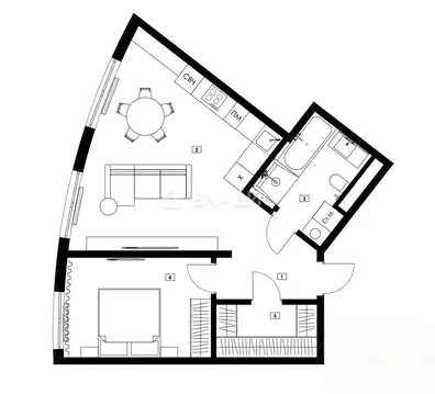 2-комнатная квартира: Москва, Михалковская улица, 54 (57.5 м)