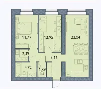 2-к кв. Брянская область, Брянский район, пос. Мичуринский, ...