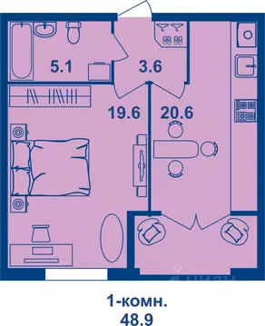 1-к кв. Костромская область, Кострома Магистральная ул., 71 (48.9 м)