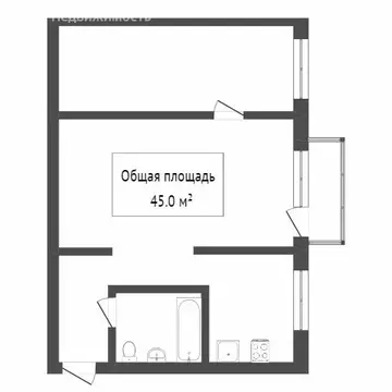 2-комнатная квартира: Новокузнецк, улица Тореза, 24А (43 м)