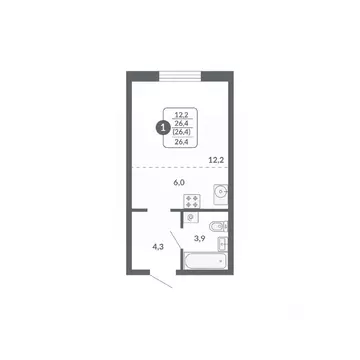Студия Кировская область, Киров ул. Пушкина, 25 (26.4 м)