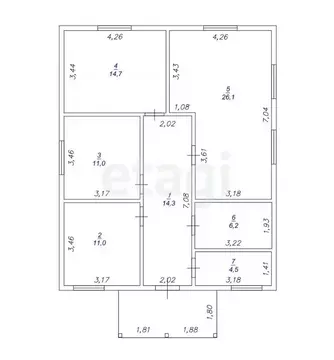Дом в Тульская область, Тула городской округ, д. Демидовка 146 (83 м)