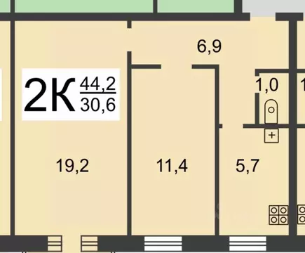 2-к кв. Нижегородская область, Нижний Новгород ул. 50-летия Победы, 13 ...