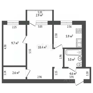 2-к кв. Башкортостан, Стерлитамак ул. Худайбердина, 126 (43.2 м)