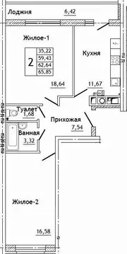 2-к кв. Смоленская область, Смоленский муниципальный округ, д. ...