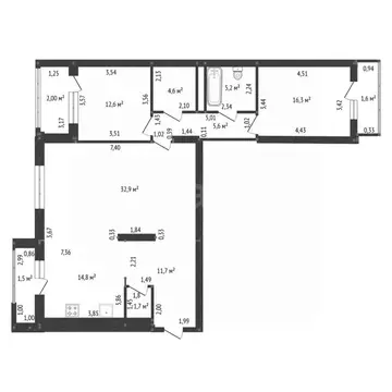 3-к кв. Башкортостан, Уфа ул. Менделеева, 152/3 (106.4 м)
