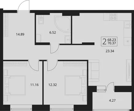 2-к кв. Брянская область, Брянский район, Снежское с/пос, пос. Путевка ...