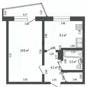1-к кв. Тамбовская область, Тамбов Полынковская ул., 67 (37.3 м)