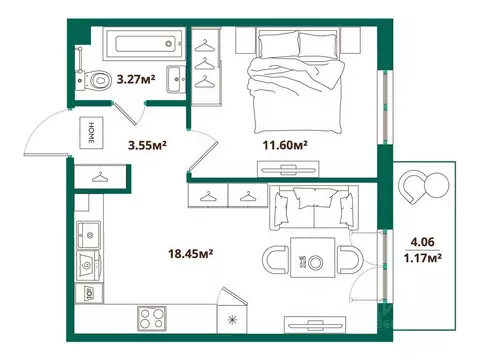 1-к кв. Ленинградская область, Ломоносовский район, Аннинское ...
