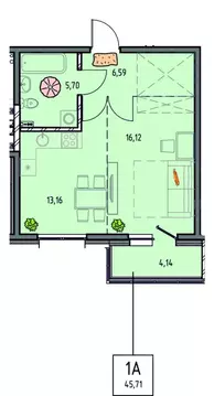 1-к кв. Иркутская область, Иркутск Правобережный округ, Лотос жилой ...