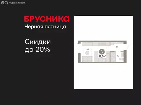 Квартира-студия: Новосибирск, Большевистская улица, 66 (21.56 м)
