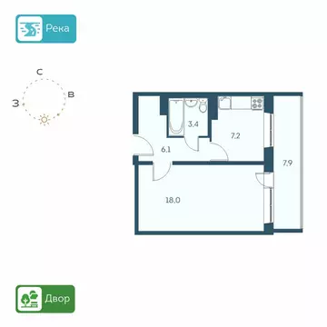 1-комнатная квартира: Новосибирск, Междуреченская улица, 7/1 (38.58 м)