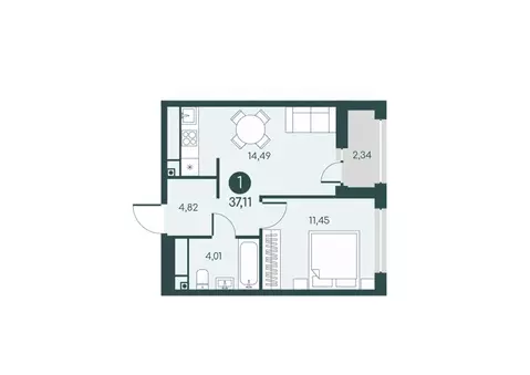 1-к кв. Курганская область, Курган Малиновые высоты жилой комплекс ...