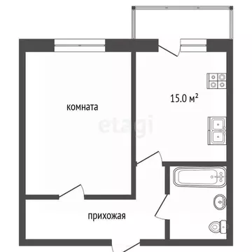 1-к кв. Мордовия, Саранск Республиканская ул., 55 (40.7 м)
