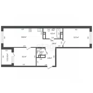 2-к кв. Тюменская область, Тюменский муниципальный округ, д. Патрушева ...
