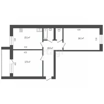 2-к кв. Вологодская область, Вологда ул. Казакова, 11 (61.0 м)