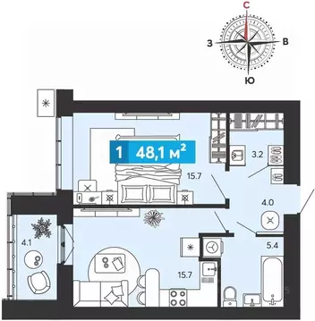 1-к кв. Пензенская область, Пензенский район, Засечный сельсовет, с. ...