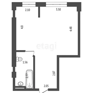 Квартира, студия, 35.5 м