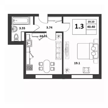 1-к кв. Новгородская область, Великий Новгород ул. Якова Павлова, 15 ...