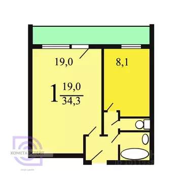 1-к кв. Москва Совхозная ул., 14 (34.1 м)