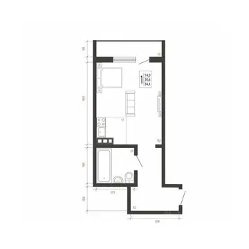 1-к кв. Иркутская область, Иркутск Свои Вместе жилой комплекс (34.4 м)