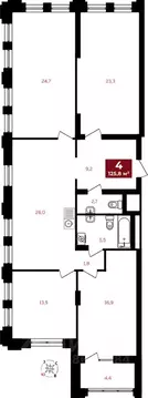 4-к кв. Свердловская область, Екатеринбург Южный жилрайон, Квартал ...