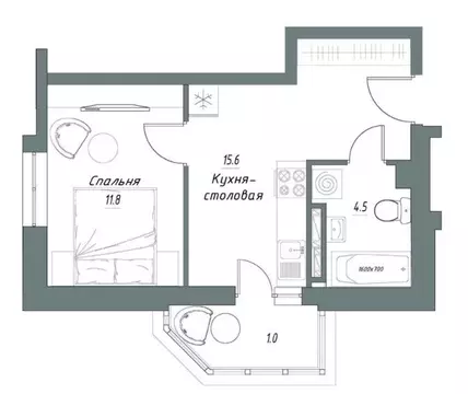 1-к кв. Тамбовская область, Тамбов Свободная ул., 4к4 (33.0 м)
