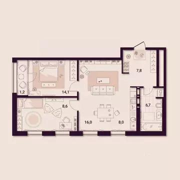 2-к кв. Приморский край, Артем ул. Куйбышева, 11А (65.75 м)