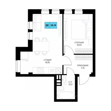 2-к кв. Дагестан, Дербент  (38.18 м)