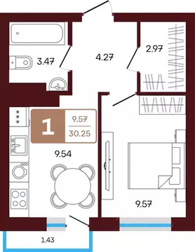 1-к кв. Башкортостан, Иглинский район, с. Акбердино  (30.25 м)