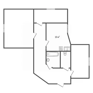 3-к кв. Ленинградская область, Гатчина ул. Красных Военлетов, 10 (70.9 ...