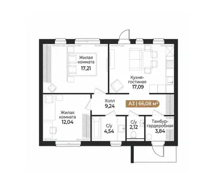 Таунхаус в Ленинградская область, Всеволожск ш. Южное (66 м)