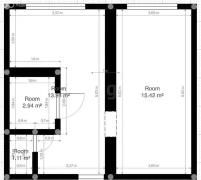1-комнатная квартира: Углегорск, Бумажная улица, 8 (33 м)