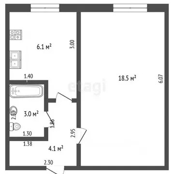 1-к кв. Башкортостан, Стерлитамак просп. Октября, 28 (31.9 м)