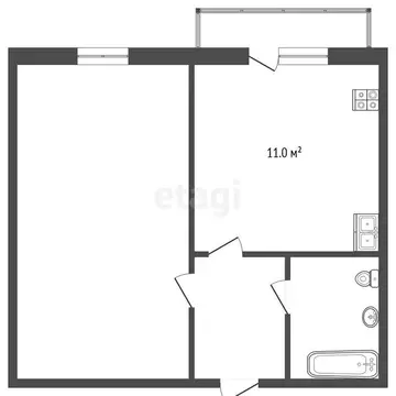1-комнатная квартира: Анапа, улица Адмирала Пустошкина, 22к4 (36 м)