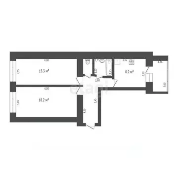 2-к кв. Башкортостан, Стерлитамак Южный мкр, ул. Суханова, 16 (50.1 м)