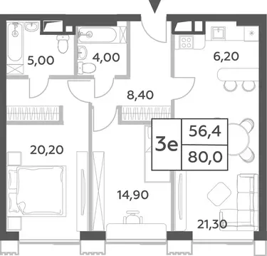 3-комнатная квартира: Москва, проспект Генерала Дорохова, вл1к1 (80 м)