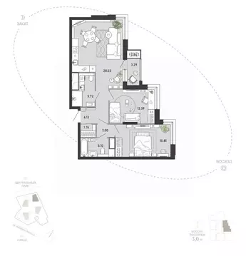 2-к кв. Тульская область, Тула ул. Фридриха Энгельса, 74 (82.06 м)
