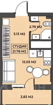 1-к кв. Башкортостан, Уфа ул. Адмирала Макарова, 29 (21.78 м)