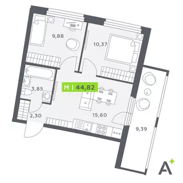 3-к кв. Ленинградская область, Мурино Всеволожский район, Урбанист ...