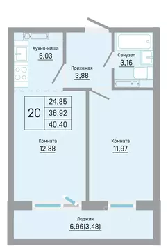 2-к кв. Пермский край, Пермь Автозаводская ул., 5к1 (40.4 м)