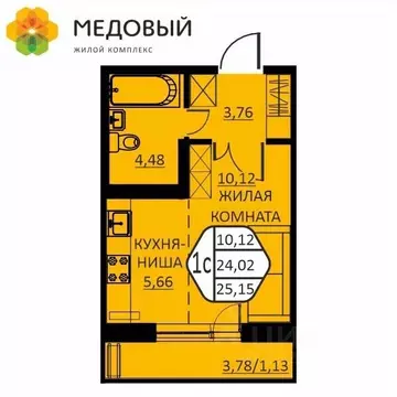 1-к кв. Пермский край, д. Кондратово ул. Г.Н. Нифантова, 12 (25.15 м)
